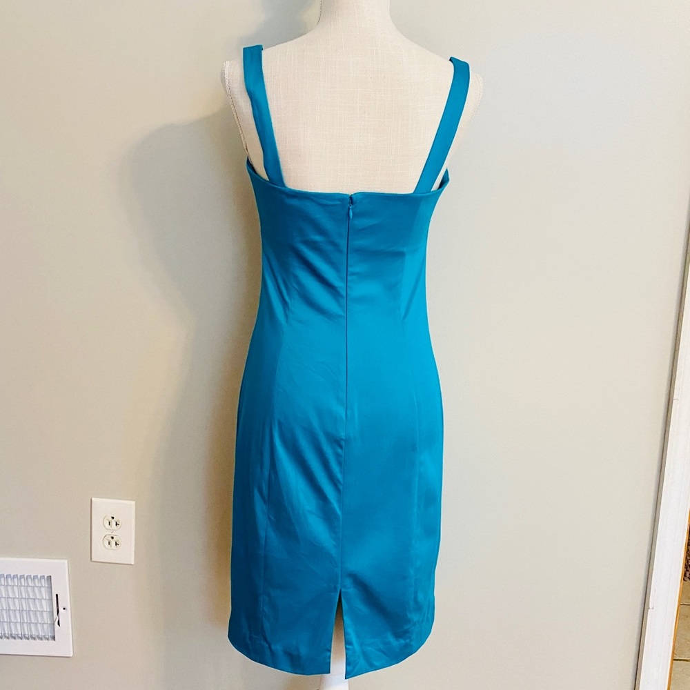 Calvin Klein Dress Teal Fitted Body-con Work to Play Career Stretches Women XS 2 - Picture 3 of 7